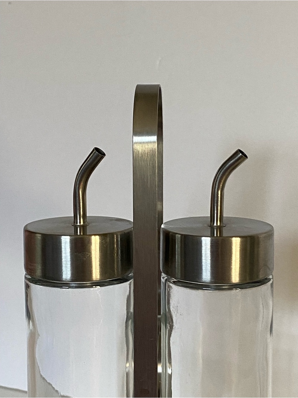 IKEA ORTFYLLD Glass Set Oil & Vinegar Cruet Stainless Steel Silver Brushed - Picture 2 of 16